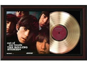 Rolling Stones Framed Cherry wood Reproduction Signature LP Record Display. "M4" - Picture 1 of 4
