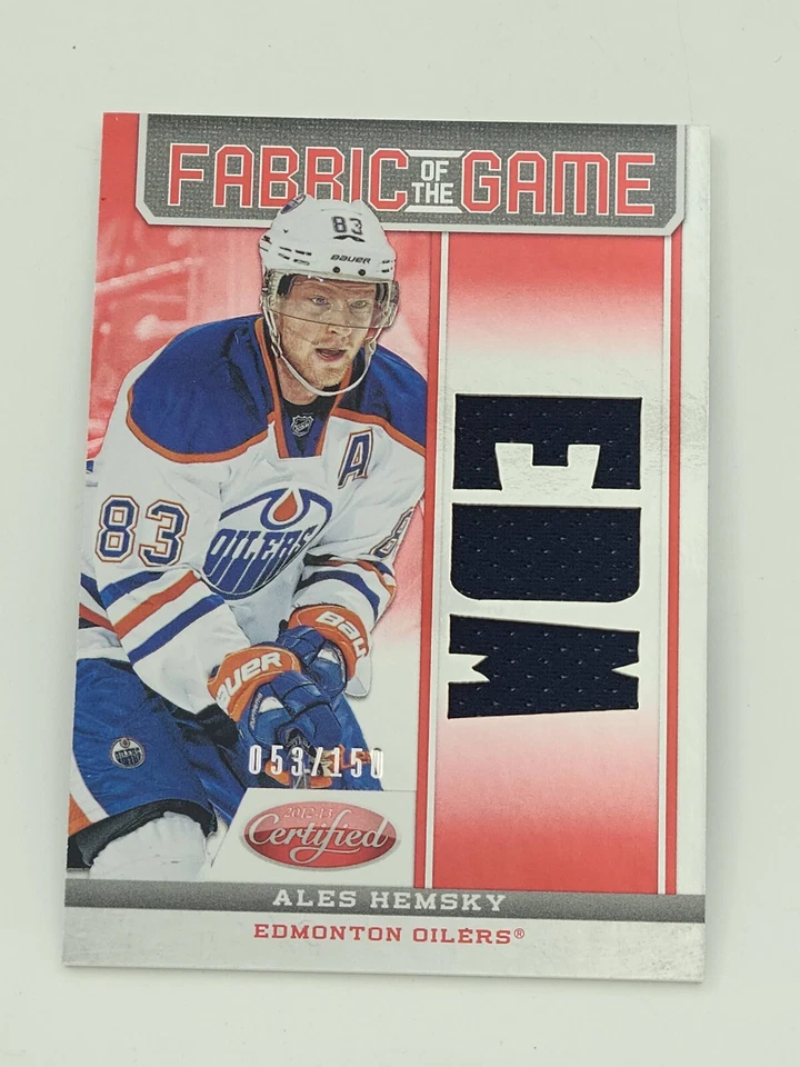 2012-13 Certified Fabric of the Game Mirror Red Team Die-Cut /150 Ales Hemsky - Image 1 of 2