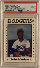 1990 Sport Pro Great Falls Dodgers Pedro Martinez Rookie Minor League PSA 9 Mint