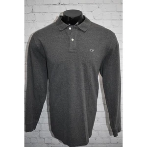 Camisa polo de golf Vineyard Vines ballena para hombre talla XL gris mezcla de algodón manga larga - Imagen 1 de 6