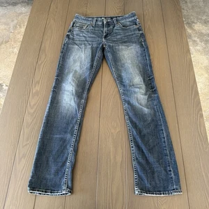 BKE Buckle Jake Straight Leg Jeans Mens 29x32 Dark Blue Premium Stretch Denim - Picture 1 of 12