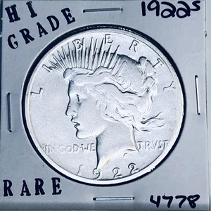 1922 S PEACE SILVER DOLLAR HI GRADE GENUINE U.S. MINT RARE COIN 4778 - Picture 1 of 3