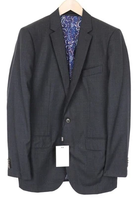 Suitsupply Lazio Men Blazer UK40L Dark Grey Wool Padded Einreihige - Image 1 of 4