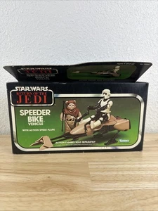 Vintage Star Wars Return of the Jedi Speeder Bike w/ Original Box 1983 Jedi ROTJ - Picture 1 of 8