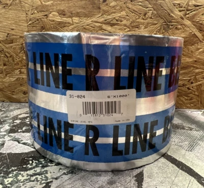 6" x 1000' Empire Level MAGNATEC Detectable Tape Caution Water Line Below 31-024 - Image 1 of 4