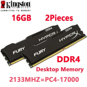 HyperX FURY DDR4 32GB 2133 PC4-17000 Desktop RAM Memory DIMM 288pin 1.2V 2X16GB - Picture 1 of 13