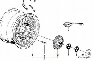 1x BMW 3er E30 171mm Radnabendeckel Felgendeckel Nabenabdeckung Kreuspeiche 5 - Bild 1 von 1