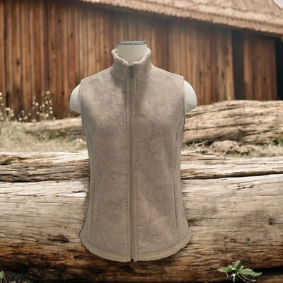 Carol Little Paisley Sherpa-Lined Vest Small Cozy Boho Chic Warm Layering Winter - Image 1 of 4