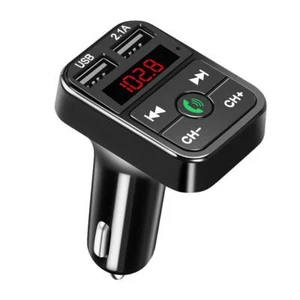 Dual USB Bluetooth Ladegerät KFZ Adapter FM Transmitter Radio Play J1R8 MP3 M4K4 - Picture 1 of 12