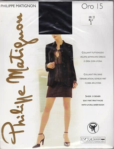 PHILIPPE MATIGNON - COLLANT ORO 15 DEN COULEUR BLU TAILLE 1 = S - Imagen 1 de 2