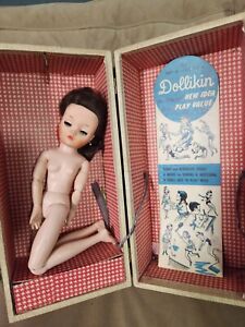 Vintage Uneeda Dollikin 2S Doll 19" multi jointed With Case & Clothes