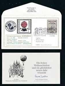 107919) 25.Christkindl Weihnachtsballonpost 1985, AED K.-H. Schulz + sign. Kte - Bild 1 von 1