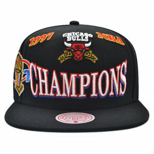 Chicago Bulls M&N Exclusive 1997 NBA CHAMPIONS Locker Room Snapback Hat - Black