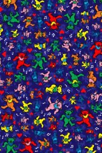 New 3D Retro Blue Dancing Bears Grateful Dead Tapestry Gift Hearts Colorful NIP