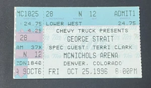 Boleto George Strait - Terri Clark 10-25-96 McNichols Arena - Denver Colorado - Imagen 1 de 2