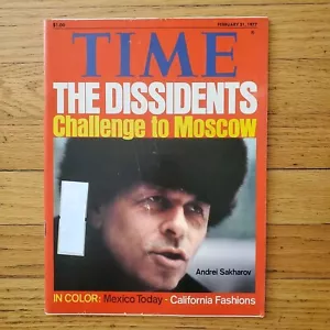 Time Magazine Andrei Sakaharov Russian Dissident Nicotine Addct February 21 1977 - Picture 1 of 2