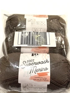 Lion Brand Superwash Merino Yarn Color 125 Briarsmoke 3 PLY 306 Yards Lot of 3 - Picture 1 of 14