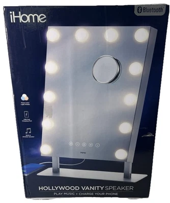 iHome Hollywood Pro Vanity Mirror w/ Built in Speakers & iPhone charger - Image 1 of 4