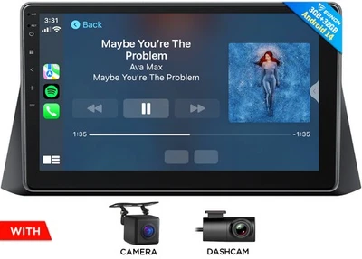 CAM+DVR+ 10.1" Car Stereo Android Auto 14 CarPlay GPS WiFi For Honda Accord 2011 - Image 1 of 4