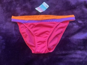 Brand New Bikini Bottoms Size 10 by Dorothy Perkins, Pink - Purple & Orange Trim - Picture 1 of 4