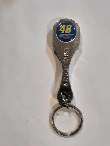 NASCAR JIMMIE JOHNSON #48 CHROME MOTORHEAD BOTTLE OPENER METAL KEYCHAIN Cover