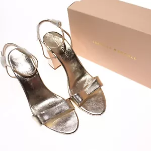 Loeffler Randall NWB Malia Curved Heeled Sandals Size 10 US in Champagne Gold - Picture 1 of 10