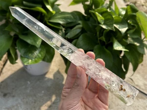 8,8 Zoll natürlicher klarer Quarz Obelisk Reiki Kristall Stab Turm Kristallspitze Dekor - Bild 1 von 14