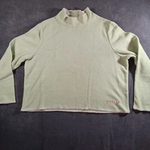 Dakini Sweater Womens Size Large Green Long Sleeve Made In USA Poly Cotton Blend - Picture 1 of 15