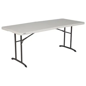 Commercial Fold-in-Half Table, 6-Foot, Almond - Picture 1 of 8