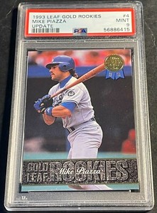 1993 MIKE PIAZZA LEAF GOLD ROOKIES UPDATE #4 PSA 9 DODGERS ROOKIE  (415)