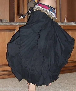 TRIBAL COTTON BLACK ENDLESS WAVE HAREM PANTS, for BELLY DANCE, Hand Made INDIA - Picture 1 of 3