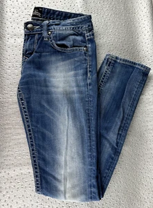 ReRock For Express Damen Skinny Jeans Blau Stretch Low Rise Medium Wash GRÖSSE 4R - Bild 1 von 20