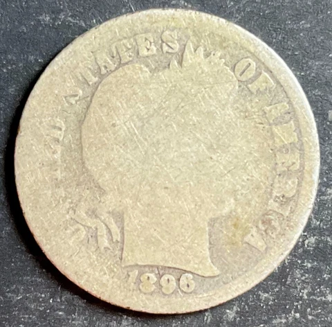 1896-P Barber Liberty Dime 10c rare old silver collection great coin j671 Cover