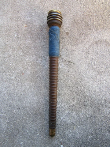 Antique Vintage Metal & Wooden Sewing Spindle- Industrial- Commercial- Thread 4 Cover