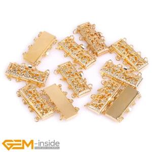 Cierres de collar de pulsera de pera con broches de caja a presión de filigrana en capas llenas de oro de 14K - Imagen 1 de 22