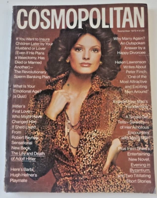 Cosmopolitan Magazine September 1973 Cover: Barbara Minty Peter Finch - Image 1 of 4