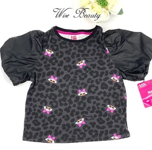 LOL Surprise Remix Puff Sleeve Tee Girl’s XL 14-16 T-Shirt Black Pink NEW - Picture 1 of 8