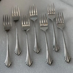 7 Salatgabeln Oneida BANCROFT Edelstahl USA 6 7/8" Besteck Ersatz - Bild 1 von 12