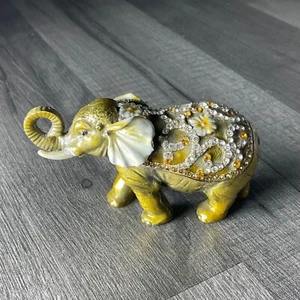 Treasured Trinkets Elephant with Curled Trunk Trinket Box Collectibles - Picture 1 of 7