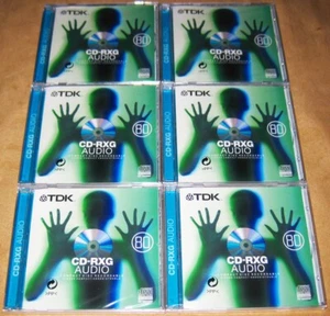 TDK CD-RXG Blank Recordable CDR Audio Discs 80 Minute x 6 NEW & SEALED - Afbeelding 1 van 3