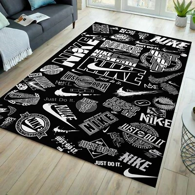 Sneaker rug, sneaker carpet, sneaker mat, hypebeast rug, black rug - Image 1 of 4