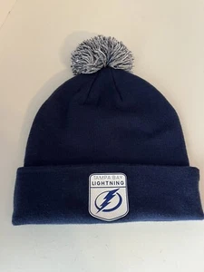 Tampa Bay Lightning NHL Team Eclipse Cuffed Knit Beanie Winter Hat Navy NWOT - Picture 1 of 5