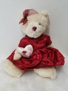 Marcel Schurman Be Mine Valentines Dressed Teddy Bear Plush 18” Maroon White  - Picture 1 of 8