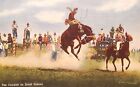 1940 Linen Picture Postcard ~ "Tex Crockett" Riding On South Dakota ~ #-3397