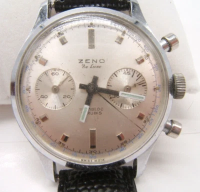ZENO 2 REGISTER CHRONOGRAPH WRIST WATCH WORKING & SETS PROPERLY - Image 1 of 4