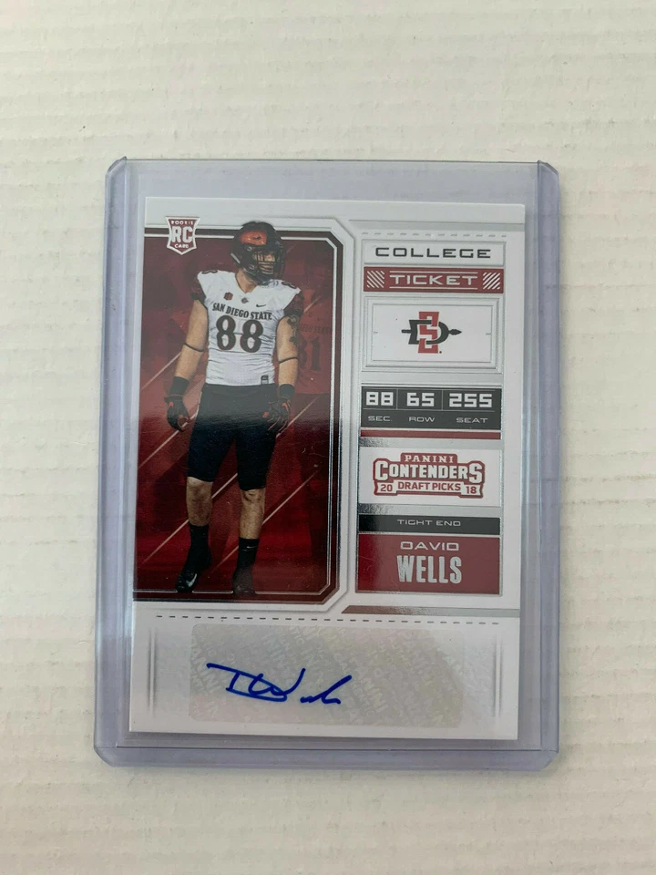 David Wells 2018 Contenders Draft Picks Rookie Auto Card #207 - Image 1 of 1