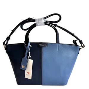 RADLEY Dove Road Colourblock Blue Leather Medium Crossbody Grab Bag New RRP £219 - Picture 1 of 6