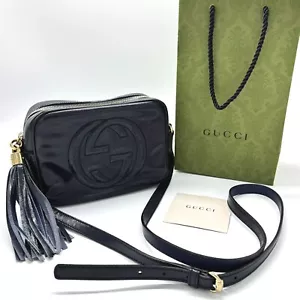 GUCCI GG Soho Shoulder Bag Interlocking Authentic From Japan/0129 - Picture 1 of 24