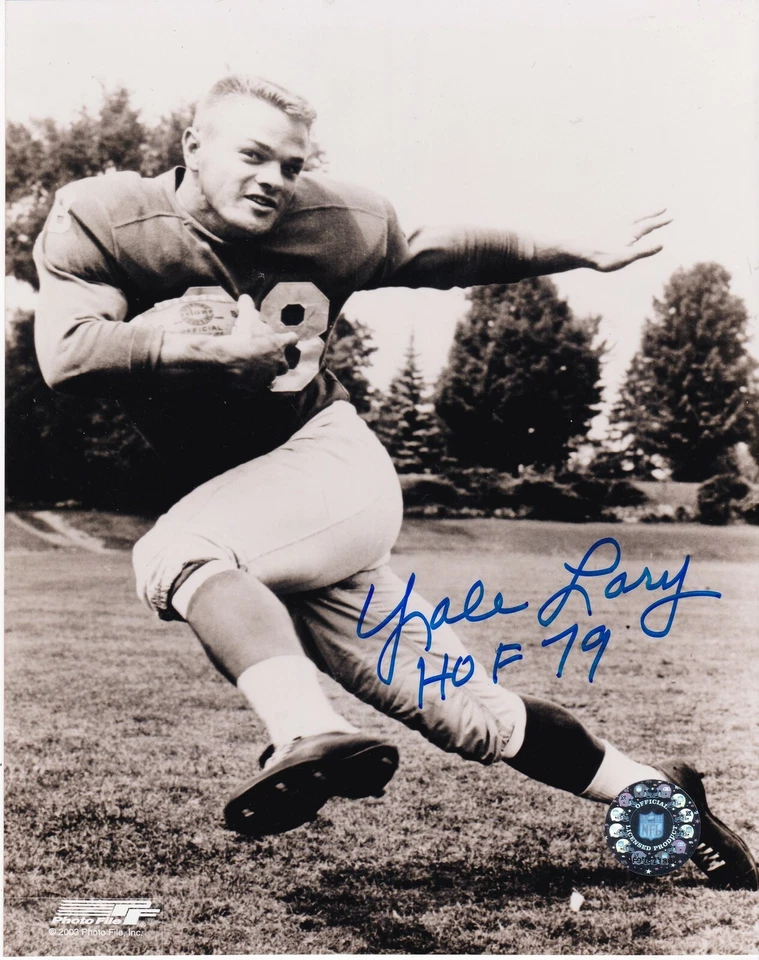YALE LARY  DETROIT LIONS  HOF 79   ACTION SIGNED 8x10 - Image 1 of 1