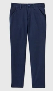 Cat & Jack Girls Flat Front Stretch Uniform Skinny Pants Color Blue Size 8 - Picture 1 of 2